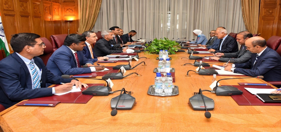 External Affairs Minister Dr. S. Jaishankar held talks with H. E. Mr. Ahmed Aboul-Gheit, Secretary General of the Arab League in Cairo